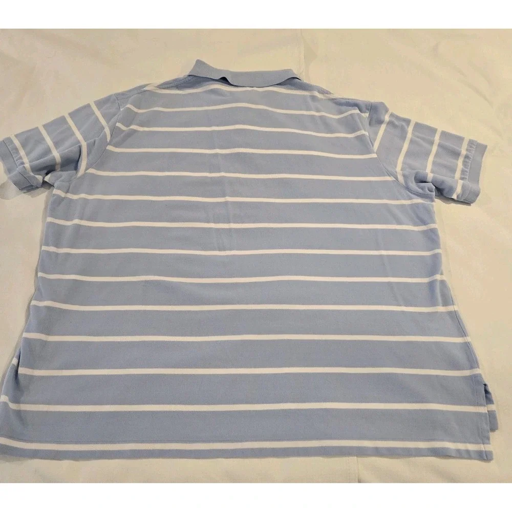 Polo By Ralph Lauren Men's Short Sleeve  Casual‎ Light Blue White Stripes 3XB